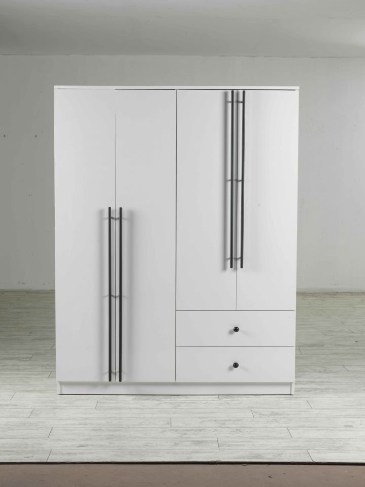NELL 4 KAPAKLI DOLAP (140CM) (BEYAZ)