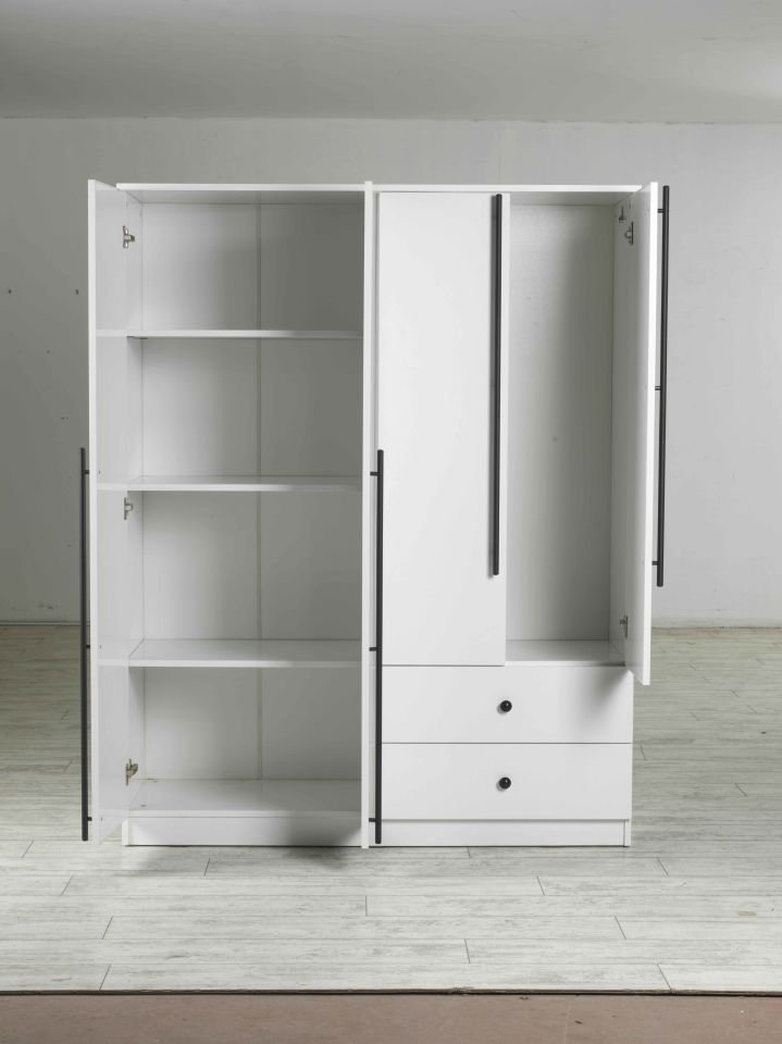 NELL 4 KAPAKLI DOLAP (140CM) (BEYAZ)