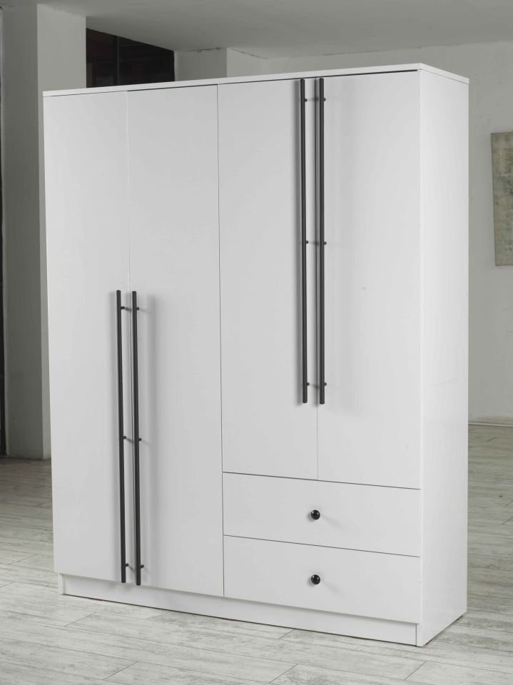 NELL 4 KAPAKLI DOLAP (140CM) (BEYAZ)