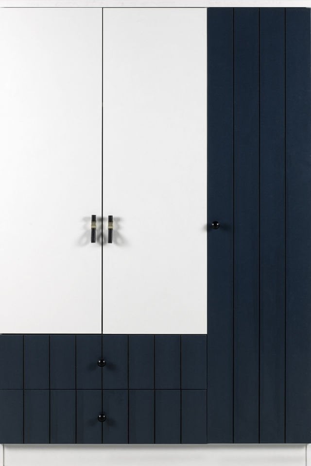 YOKO 3 KAPAKLI DOLAP (120CM) (BEYAZ-MAVI)