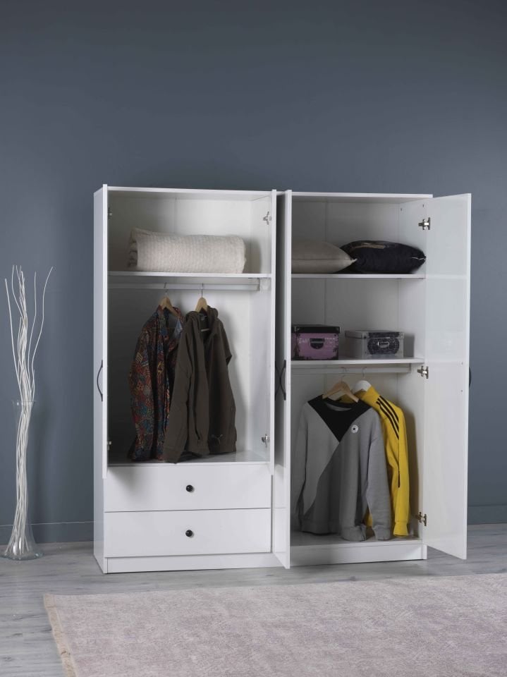ENNA 4 KAPAKLI DOLAP (120CM) (BEYAZ)