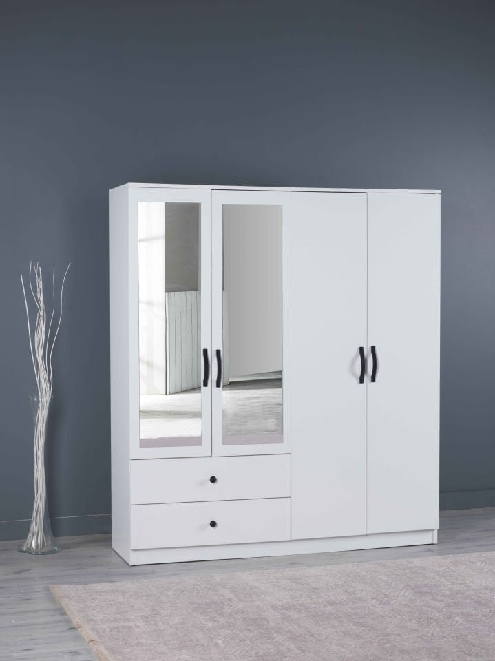 ENNA 4 KAPAKLI DOLAP (140CM) (BEYAZ)