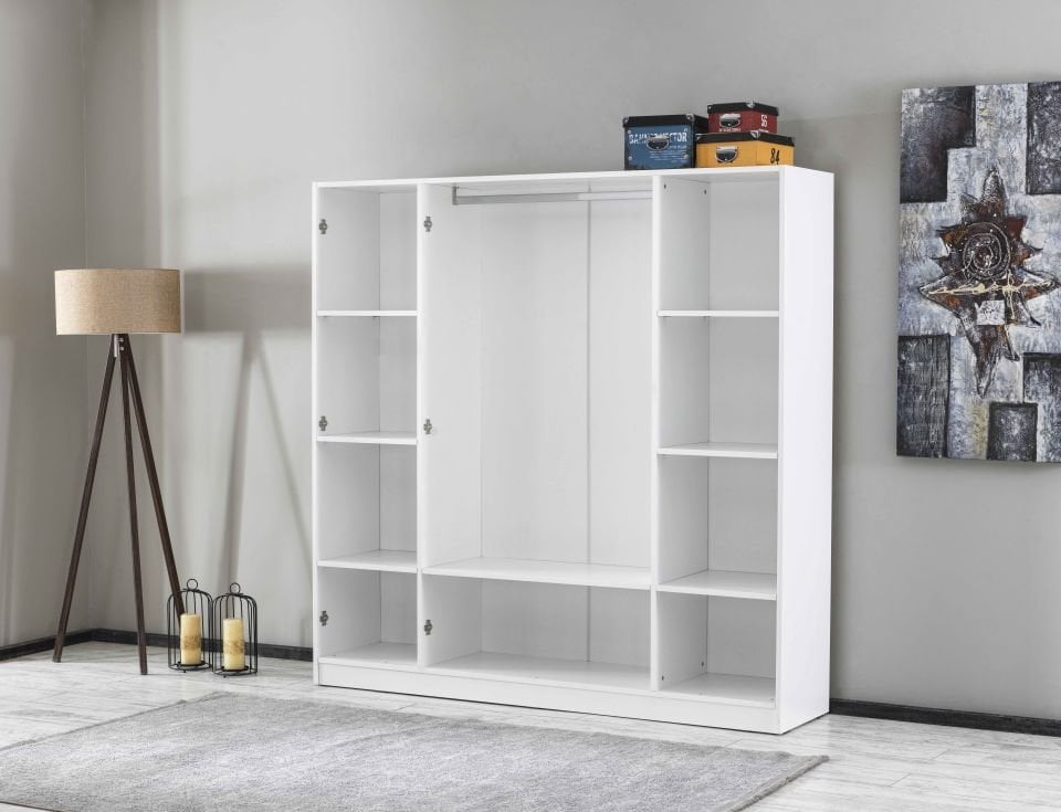 EVORA 4 KAPAKLI  DOLAP (180CM) (BEYAZ)