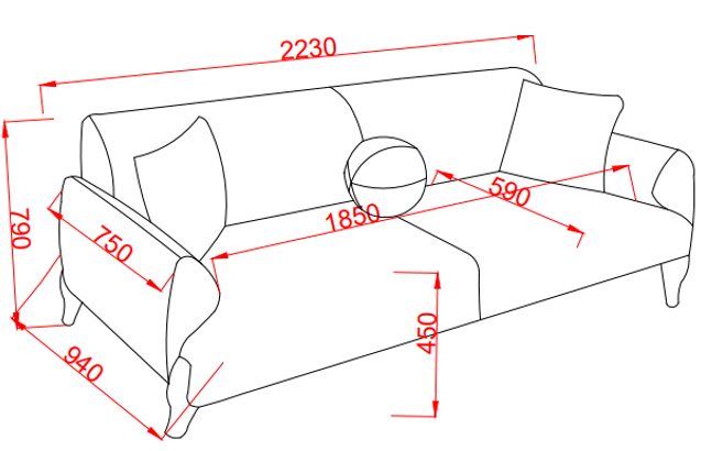 BİANCO ÜÇLÜ KOLTUK