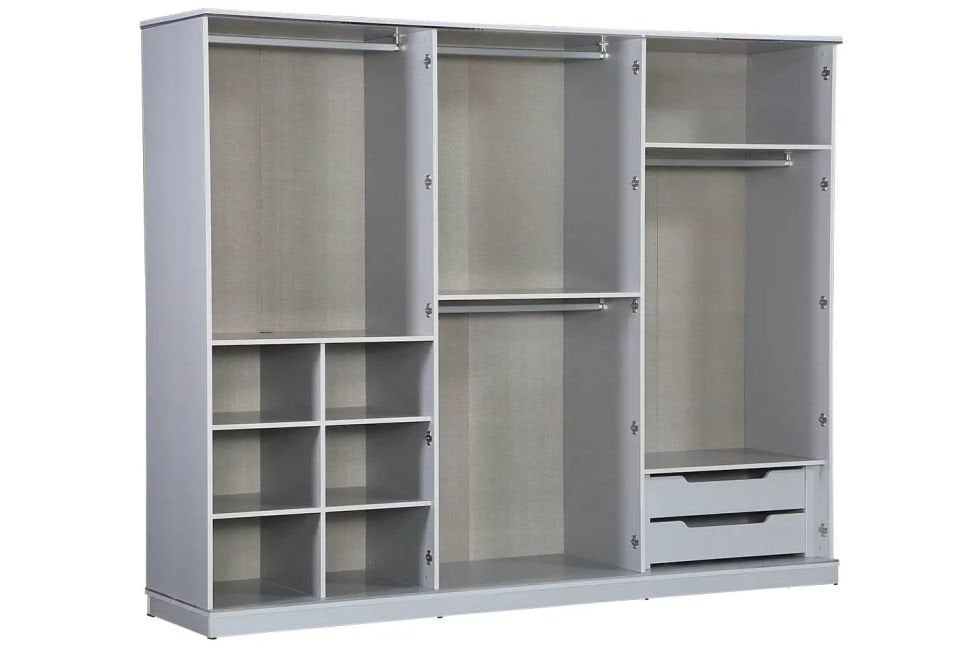 ORLANDO 6 KAPAKLI DOLAP (METALIK KROM - LOTUS)