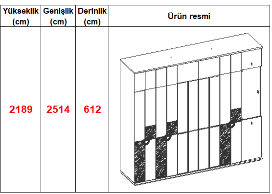 TERESA 6 KAPAKLI DOLAP (VIZON)