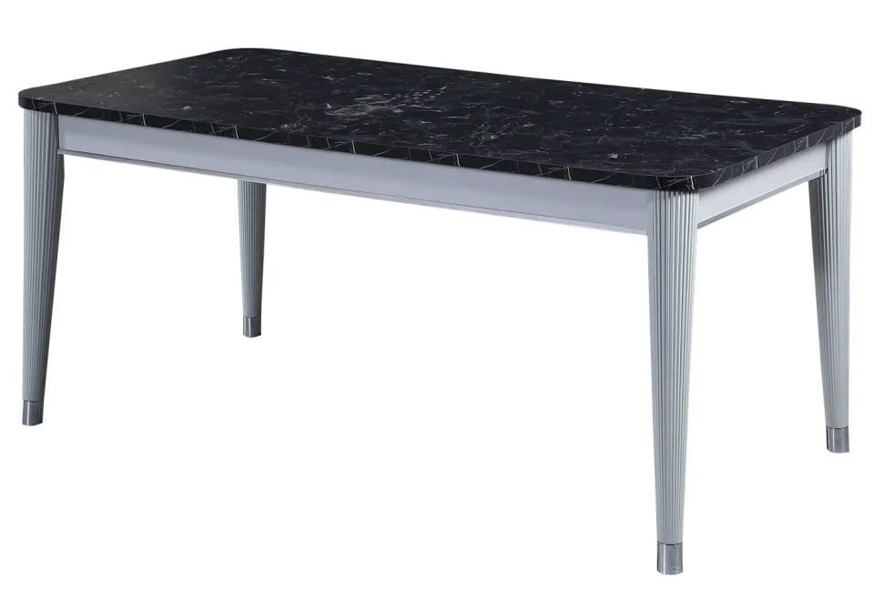 ORLANDO ORT. KITABELI YEMEK MASASI (METALIK KROM - LOTUS)