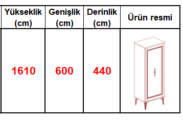 ORLANDO TEK KAPAKLI MODÜL (METALIK KROM - LOTUS)