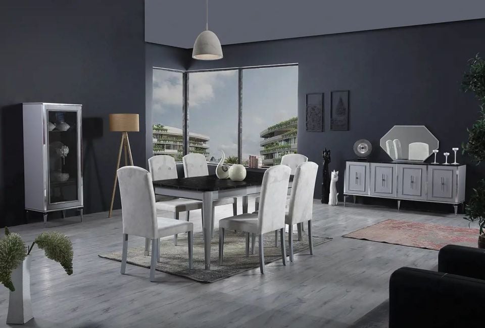 ORLANDO YEMEK ODASI TAKIMI (METALIK KROM - LOTUS)