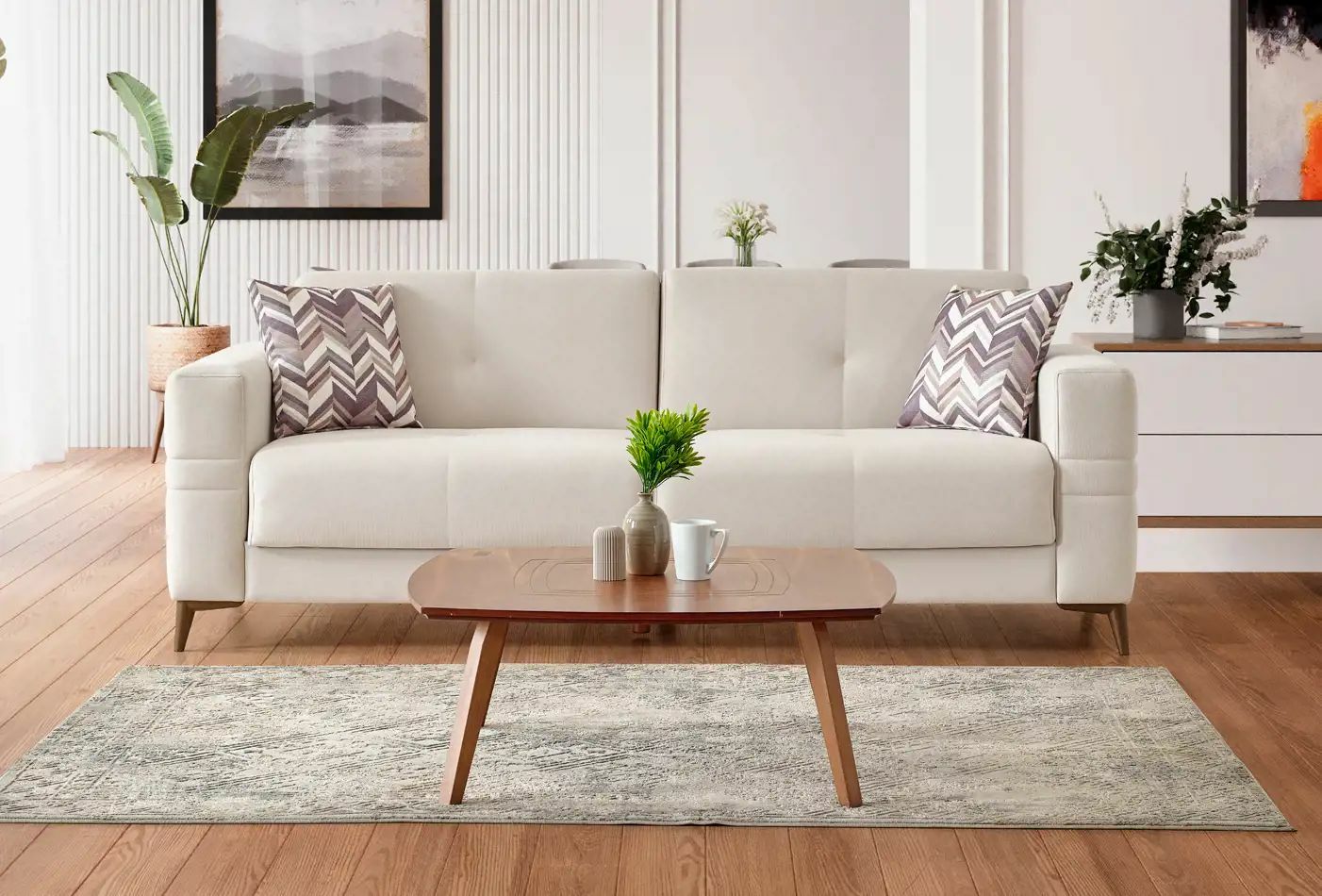 ROY ÜÇLÜ KOLTUK(KREM)