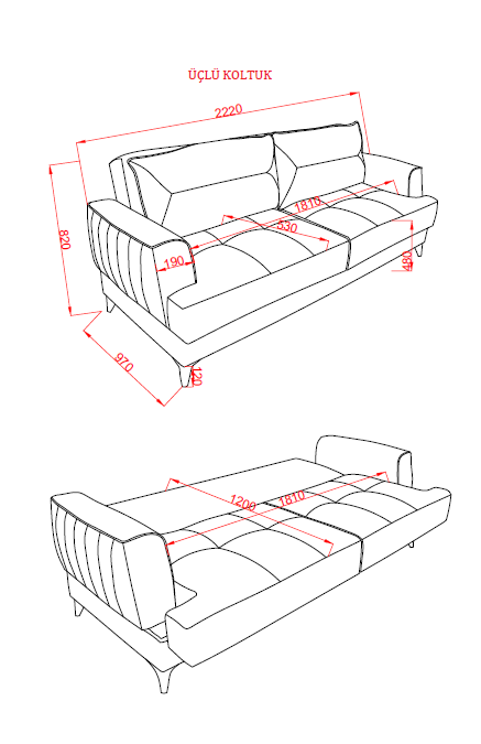 SUNRISE ÜÇLÜ KOLTUK