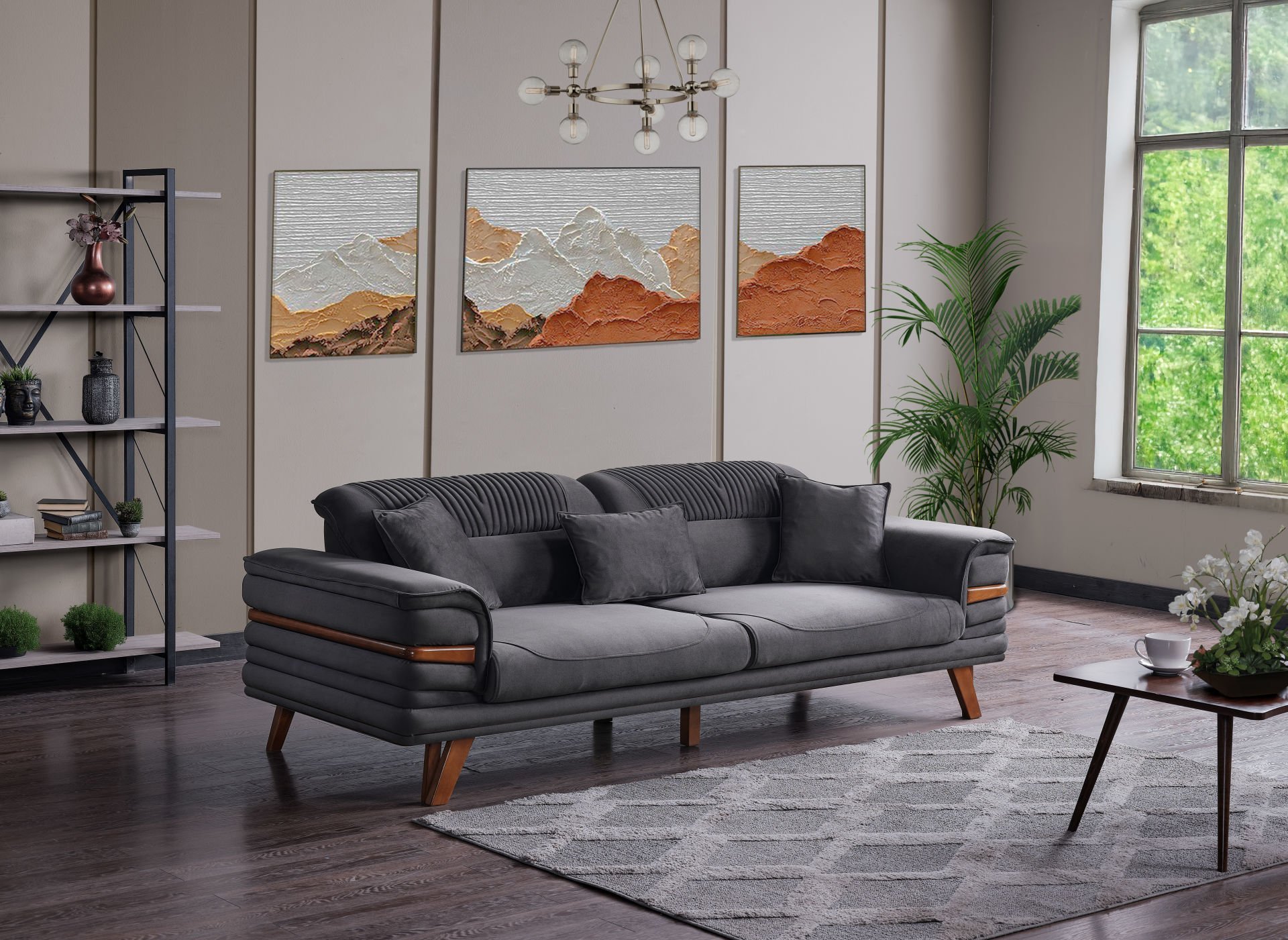 FONDA ÜÇLÜ KOLTUK(GRİ)